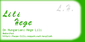 lili hege business card